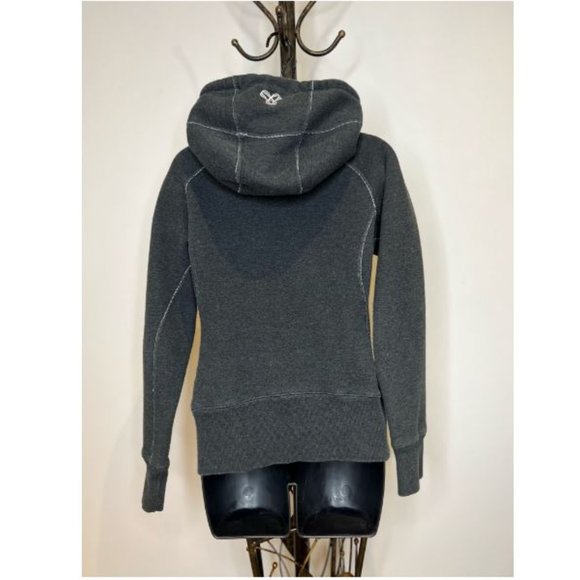 TNA Womens Front Zip Hoodie Sweatshirt Ribbed Cuff Long Sleeve Size L Gray - Picture 2 of 3